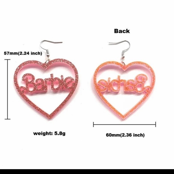 Barbie Acrylic Earrings - Picture 4 of 4